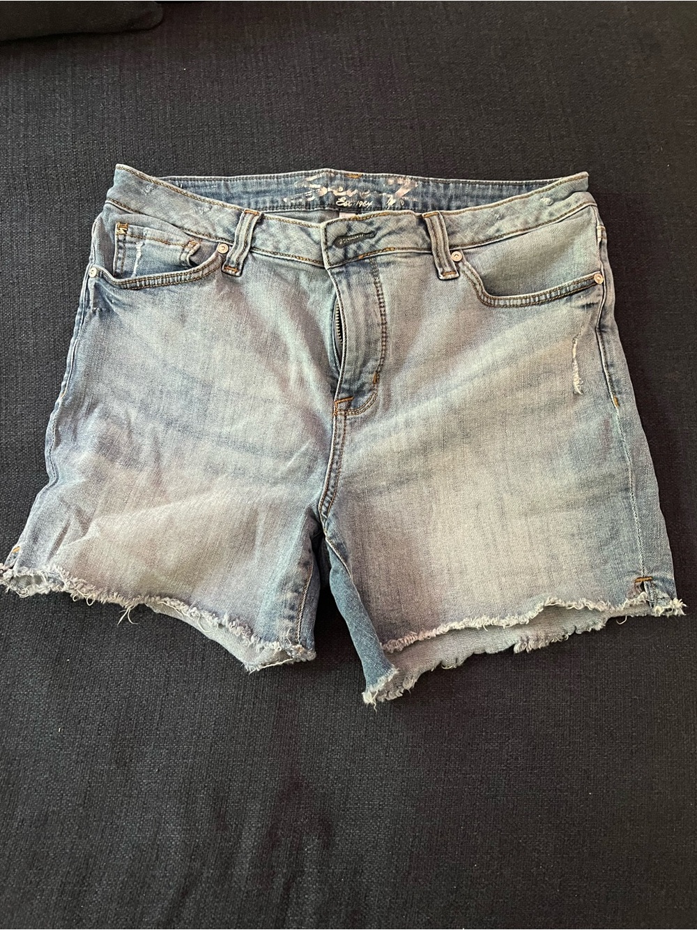 Seven 7 women’s Light Blue Distressed stretch Denim Cutoff Shorts